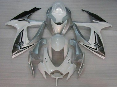 Shop 2006-2007 Suzuki GSXR 600/750 Motorcycle Fairings - White Silver
