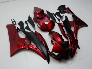 Shop 2006-2007 Yamaha YZF R6 Motorcycle Fairing Kits - Red Matte Black