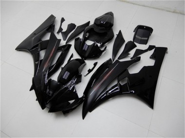 Shop 2006-2007 Yamaha YZF R6 Motorcycle Fairing Kits - Glossy Black Matte Black