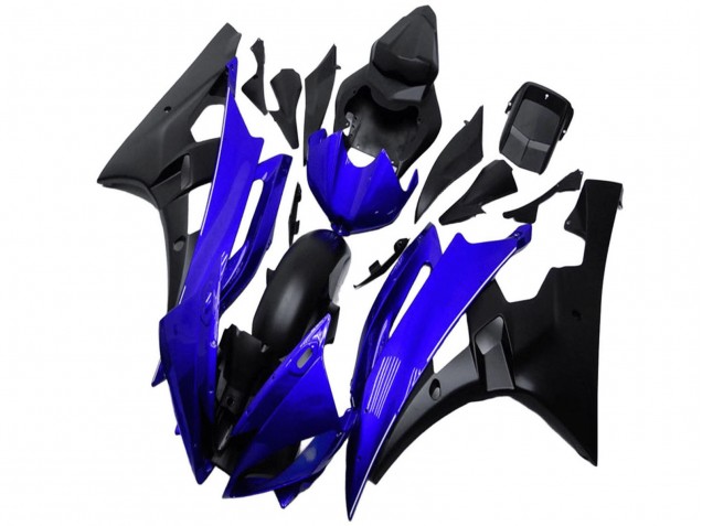 2006-2007 Yamaha YZF R6 Motorcycle Fairing - Blue Matte Black