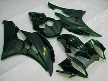 Shop 2006-2007 Yamaha YZF R6 Motorcycle Fairings - Glossy Black Matte Black Gold Decals