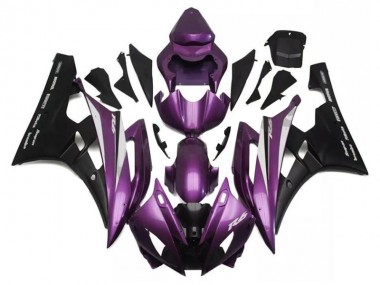 Shop 2006-2007 Yamaha YZF R6 Motorcycle Fairings - Purple Matte Black Santander