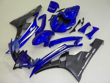 Shop 2006-2007 Yamaha YZF R6 Motorcycle Fairings - Blue White Matte Black Motul