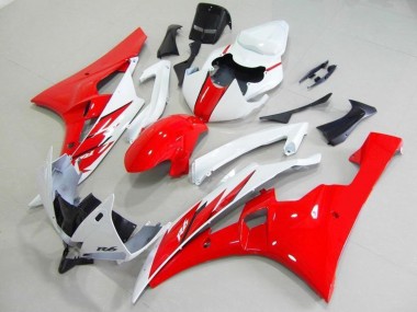 Shop 2006-2007 Yamaha YZF R6 Bike Fairings - White Red