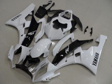 Shop 2006-2007 Yamaha YZF R6 Motorcycle Fairings - White Glossy Black