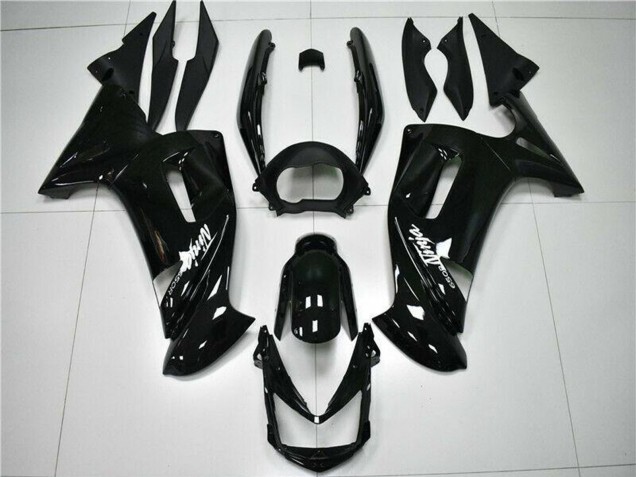 2006-2008 Kawasaki EX650 Motorcycle Fairings - Glossy Black White