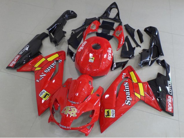 2006-2011 Aprilia RS125 Motorcycle Fairings - Red Black Yellow