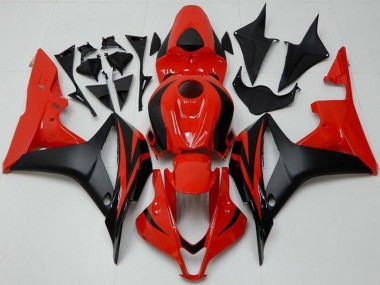 Shop 2007-2008 Honda CBR600RR Bike Fairings - Red Matte Black
