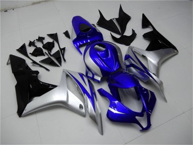 Shop 2007-2008 Honda CBR600RR Motorcycle Fairings - Silver Blue Glossy Black OEM Style