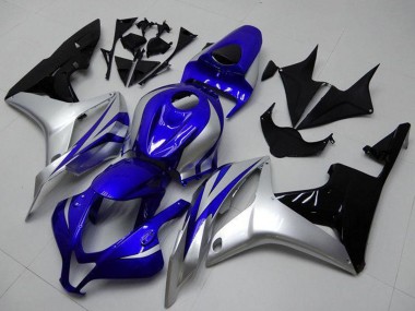 Shop 2007-2008 Honda CBR600RR Motorcycle Fairings - Silver Blue Glossy Black OEM Style
