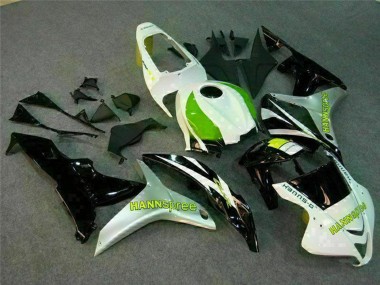 Shop 2007-2008 Honda CBR600RR Motorcycle Fairing - White Green Glossy Black Hannspree