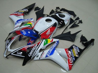 Shop 2007-2008 Honda CBR600RR Motorcycle Fairings - White Red Blue Glossy Black EuroBet