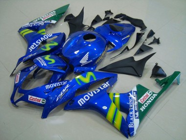 Shop 2007-2008 Honda CBR600RR Motorcycle Fairing - Blue Green MoviStar Castrol