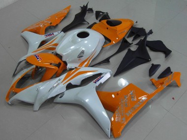 Shop 2007-2008 Honda CBR600RR Motorcycle Fairing - White Orange HRC