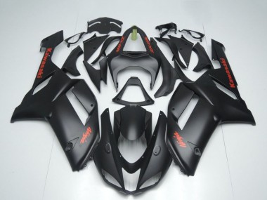 Shop 2007-2008 Kawasaki ZX6R Motorcycle Fairings - Matte Black with Red Sticker