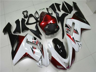 Shop 2007-2008 Kawasaki ZX6R Motorcycle Fairings - White Black Red