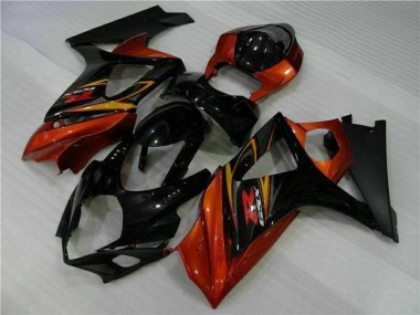 Shop 2007-2008 Suzuki GSXR 1000 Motorcycle Fairings - Black Orange