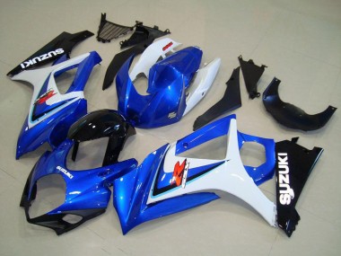 Shop 2007-2008 Suzuki GSXR 1000 Motorcycle Fairing - White Blue Black OEM Style