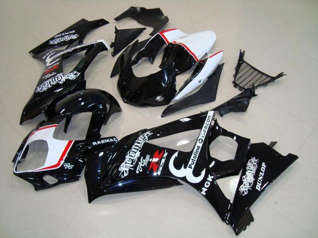 2007-2008 Suzuki GSXR 1000 Motorcycle Fairings - Glossy Black Red Relentless