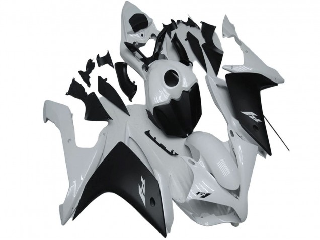 2007-2008 Yamaha YZF R1 Motorcycle Fairing - White Matte Black