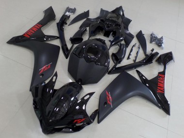 Shop 2007-2008 Yamaha YZF R1 Motorcycle Fairings - Glossy Black Matte Black Red