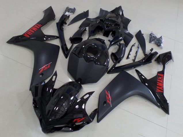 2007-2008 Yamaha YZF R1 Motorcycle Fairings - Glossy Black Matte Black Red