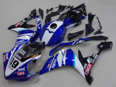 Shop 2007-2008 Yamaha YZF R1 Motorcycle Fairings - White Blue Black Volvo Fimer