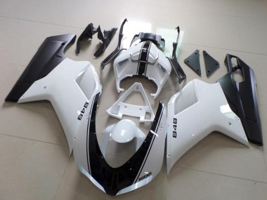 Shop 2007-2014 Ducati 848 Motorcycle Fairing - White Matte Black