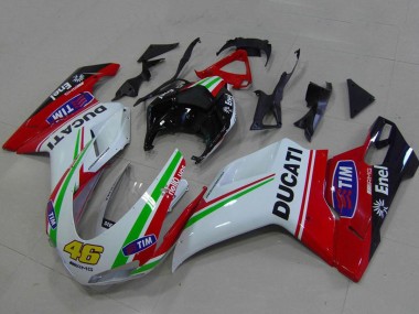 Shop 2007-2014 Ducati 848 1098 1198 Motorcycle Fairings - White Red Green Glossy Black Yellow 46