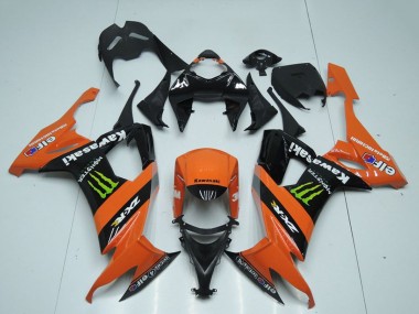 Shop 2008-2010 Kawasaki ZX10R Motorcycle Fairings - Orange Black Green Monster