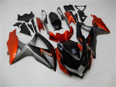Shop 2008-2010 Suzuki GSXR 600/750 Motorcycle Fairings - Orange Grey Glossy Black