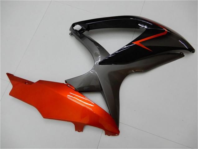 2008-2010 Suzuki GSXR 600/750 Motorcycle Fairings - Orange Grey Glossy Black