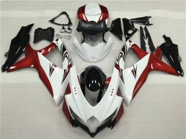 Shop 2008-2010 Suzuki GSXR 600/750 Motorcycle Fairings - White Red Glossy Black