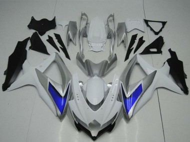 Shop 2008-2010 Suzuki GSXR 600/750 Motorcycle Fairings - Silver White Blue Black
