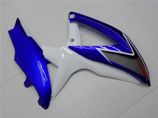 2008-2010 Suzuki GSXR 600/750 Motorcycle Fairings - White Blue Black Red Line