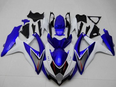 Shop 2008-2010 Suzuki GSXR 600/750 Motorcycle Fairings - White Blue Black Red Line