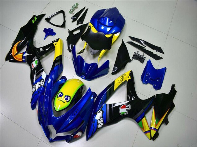 2008-2010 Suzuki GSXR 600/750 Motorcycle Fairings - Blue Yellow Shark