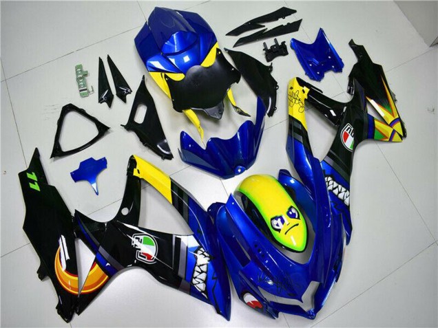 2008-2010 Suzuki GSXR 600/750 Motorcycle Fairings - Blue Yellow Shark