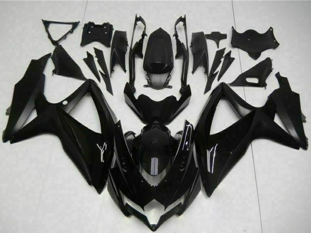 2008-2010 Suzuki GSXR 600/750 Motorcycle Fairings - Glossy Black Matte Black