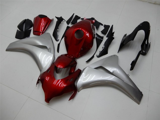 2008-2011 Honda CBR1000RR Motorcycle Fairings - Silver Maroon Red