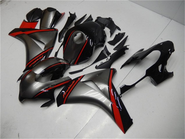 2008-2011 Honda CBR1000RR Motorcycle Fairing - Grey Red Glossy Black