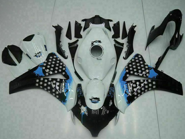 2008-2011 Honda CBR1000RR Motorcycle Fairing - White Blue Glossy Black