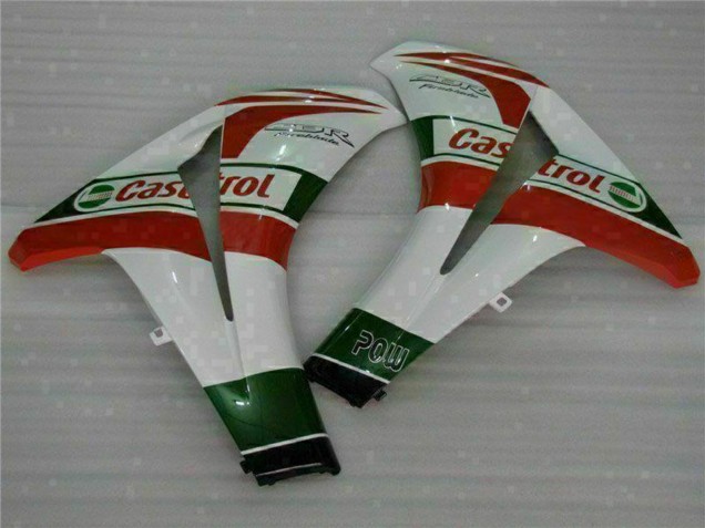 2008-2011 Honda CBR1000RR Motorcycle Fairings - White Red Green Castrol