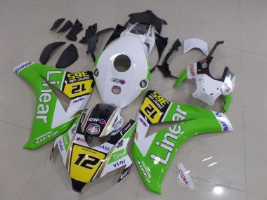 Shop 2008-2011 Honda CBR1000RR Motorcycle Fairings - White Green Yellow Glossy Black Linear 12