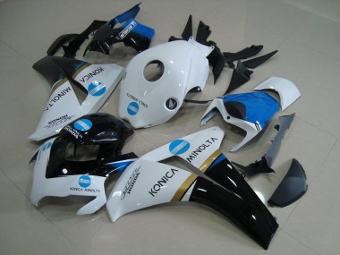 Shop 2008-2011 Honda CBR1000RR Motorcycle Fairings - White Blue Glossy Black Konica Minolta