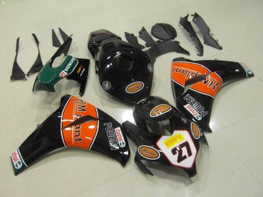 Shop 2008-2011 Honda CBR1000RR Motorcycle Fairings - Glossy Black Orange HM Plant 27