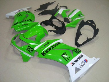Shop 2008-2012 Kawasaki ZX250R Motorcycle Fairings - White Green Black Monster 88