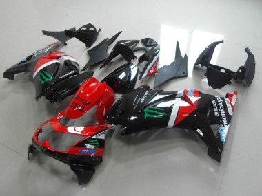 Shop 2008-2012 Kawasaki ZX250R Motorcycle Fairings - Glossy Black Red White Green Monster Motul