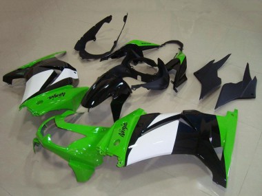 Shop 2008-2012 Kawasaki ZX250R Motorcycle Fairings - Green White Glossy Black