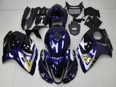 Shop 2008-2020 Suzuki GSXR 1300 Hayabusa Motorcycle Fairings - Dark Blue White Gold